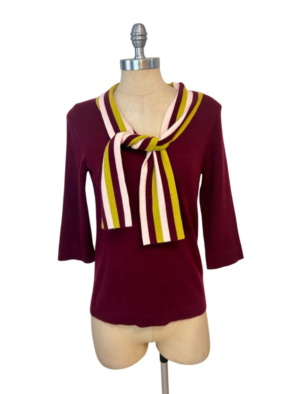 Boden Ellie Wool Cashmere Blend Tie Neck Sweater Womens Size 6